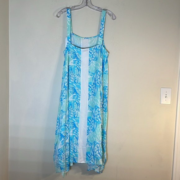 NWT. Lilibridge XS Blue Tropics Midi Dress. - Picture 12 of 12